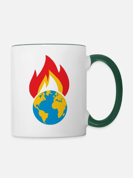 Erde - Tasse zweifarbig - Weiß/Dunkelgrün