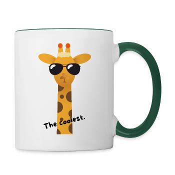 The coolest giraffe - Tasse zweifarbig - Weiß/Dunkelgrün - Rechts