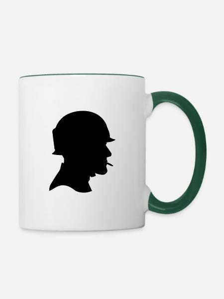 Soldat - Tasse zweifarbig - Weiß/Dunkelgrün