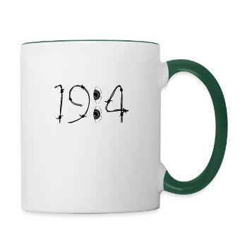 1984 George Orwell - Tasse zweifarbig - Weiß/Dunkelgrün - Rechts