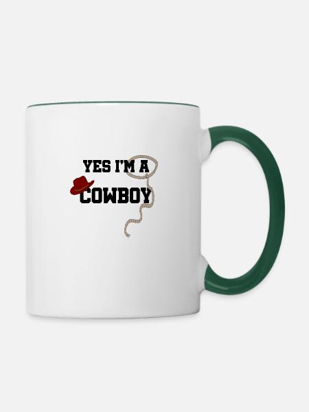 Cowboy - Tasse zweifarbig - Weiß/Dunkelgrün