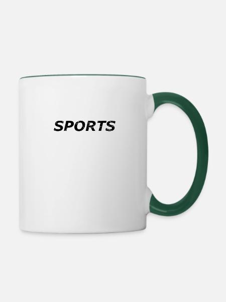 SPORTS Geschenkidee - Tasse zweifarbig - Weiß/Dunkelgrün