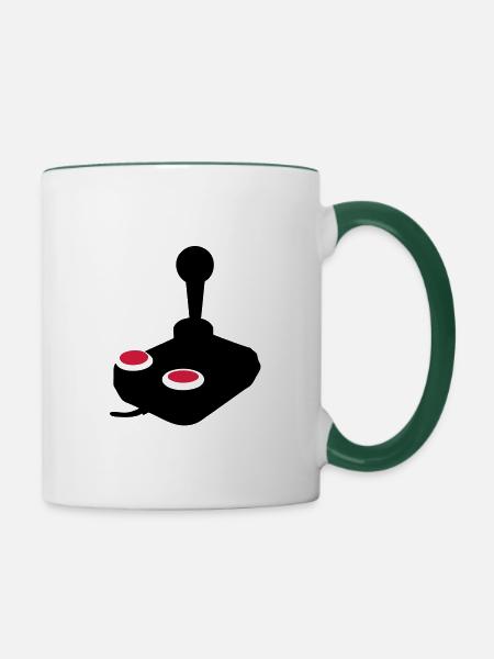 Joystick Videospiel-Joystick paddle1 - Tasse zweifarbig - Weiß/Dunkelgrün