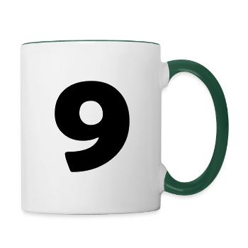 9 - Tasse zweifarbig - Weiß/Dunkelgrün - Rechts