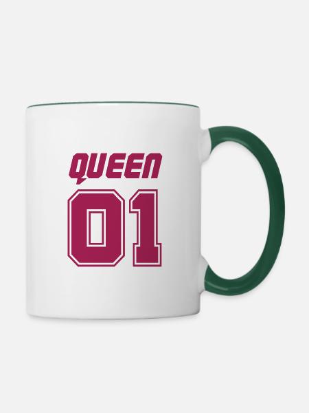 queen 01 - Tasse zweifarbig - Weiß/Dunkelgrün