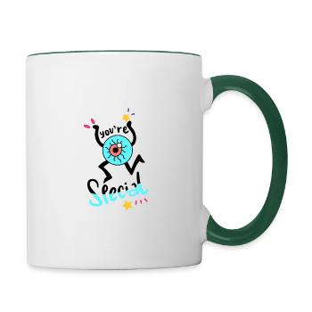 Tu es spécial - Mug contrasté - blanc/vert foncé - Droite