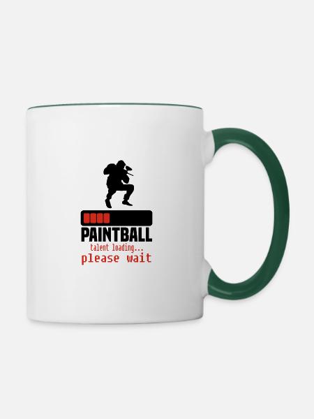 paintball - Tasse zweifarbig - Weiß/Dunkelgrün