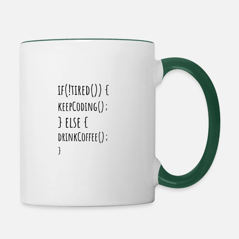 Continuez à coder - Mug contrasté - blanc/vert foncé