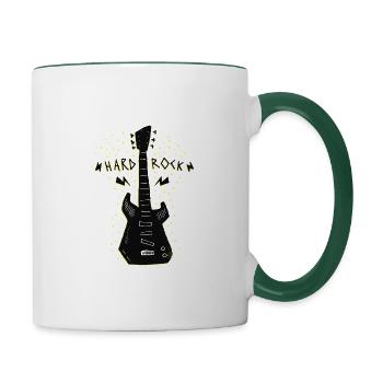 Hard rock guitar music - Contrasting Mug - white/dark green - Right