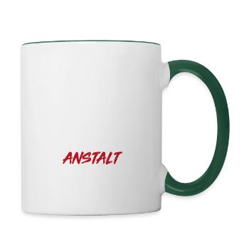 Chef Dieser Anstalt Büro Anstaltsleitung - Tasse zweifarbig - Weiß/Dunkelgrün - Rechts