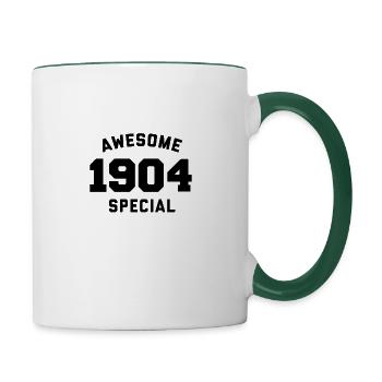 Drôle d’anniversaire Génial Spécial 1904 - Mug contrasté - blanc/vert foncé - Droite