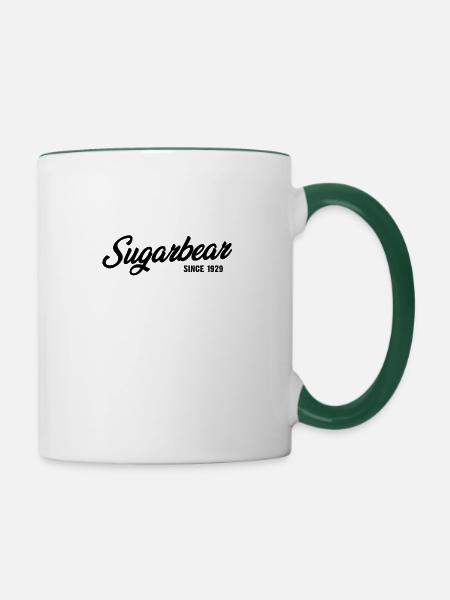 Lustiger Zuckerbär seit 1929 - Tasse zweifarbig - Weiß/Dunkelgrün