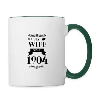 Meilleure épouse depuis 1904 anniversaire de mariage - Mug contrasté - blanc/vert foncé - Droite
