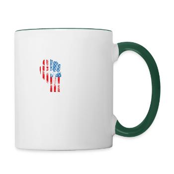 2024 Brain Vote Democracy Anti- Tee - Contrasting Mug - white/dark green - Right