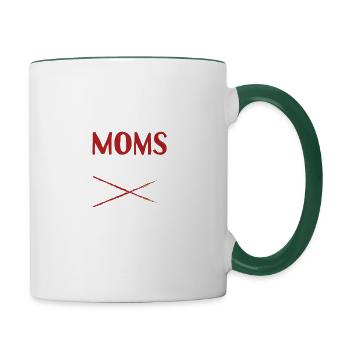 Christian Moms Against Anime Humor Tee - Tasse zweifarbig - Weiß/Dunkelgrün - Rechts