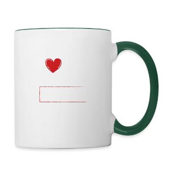 Devoted Husband Funny Relationship Apparel - Contrasting Mug - white/dark green - Right