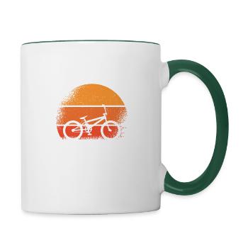 Bicycle Humor Rare Wheelless Design - Contrasting Mug - white/dark green - Right