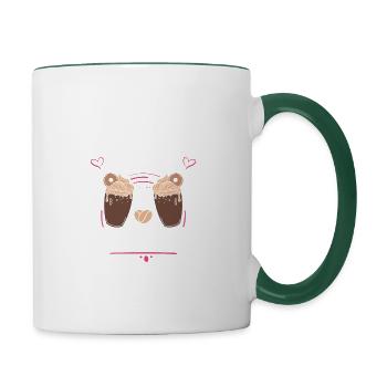 "girl Loves Iced Coffee Summer Tee" - Contrasting Mug - white/dark green - Right