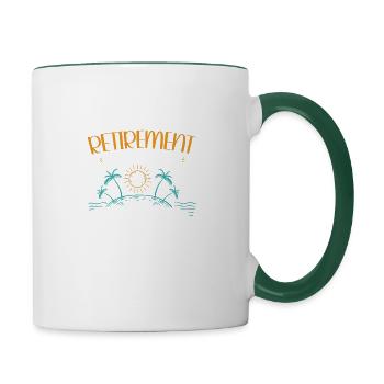 2024 Retirement Countdown Beach Tee - Contrasting Mug - white/dark green - Right