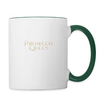 Prosecco Queen Women's Celebration Shirt - Contrasting Mug - white/dark green - Right