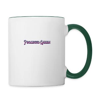 Prosecco Queen Damen Feier Shirt - Tasse zweifarbig - Weiß/Dunkelgrün - Rechts