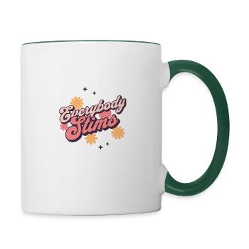 Hippie Neurodiversity Everybody Stims Tee - Contrasting Mug - white/dark green - Right