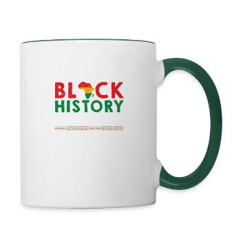 Black History Month Honouring & Inspiring Tee - Contrasting Mug - white/dark green - Right