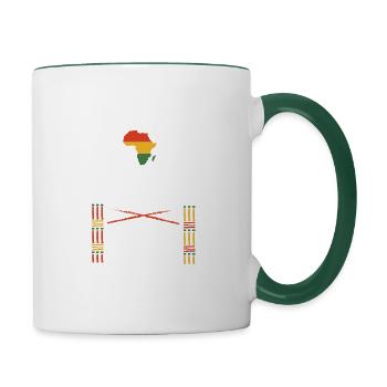 Monat der schBlack History Period Essential Tee - Tasse zweifarbig - Weiß/Dunkelgrün - Rechts