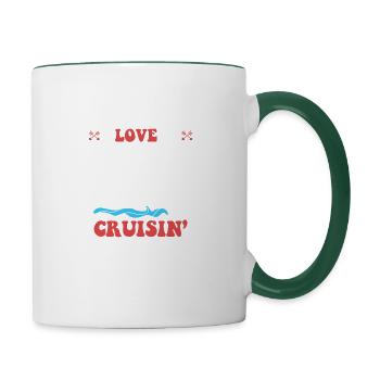 Family Love Cruisin' Together T-shirt - Tasse zweifarbig - Weiß/Dunkelgrün - Rechts