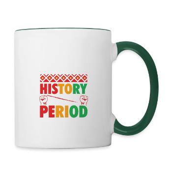 Monat der schBlack History Period Essential Tee - Tasse zweifarbig - Weiß/Dunkelgrün - Rechts