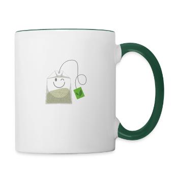 iTea Expert Funny Nerd Tee Shirt - Contrasting Mug - white/dark green - Right