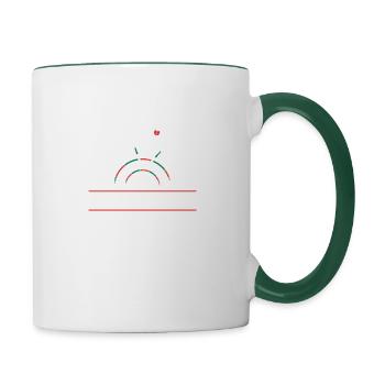 Dartplayer Chemise à motif d’amitié - Mug contrasté - blanc/vert foncé - Droite