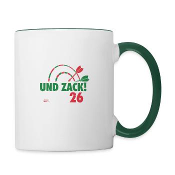 Dart Player Humor Zack 26 Tee - Mug contrasté - blanc/vert foncé - Droite