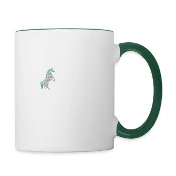 Pferd über Prinzen Lustiges Tee - Tasse zweifarbig - Weiß/Dunkelgrün - Rechts