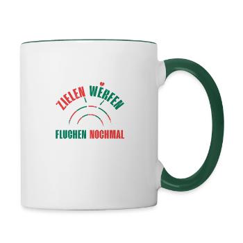 Dart Cycle Humor Tee - Contrasting Mug - white/dark green - Right