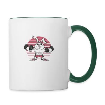 Steel Buns Bunny T-shirt d’entraînement - Mug contrasté - blanc/vert foncé - Droite