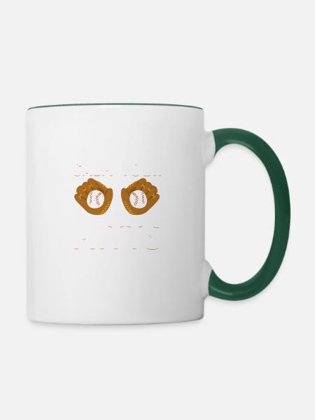 Calm Your Mitts Baseball-t-shirt - Tasse zweifarbig - Weiß/Dunkelgrün