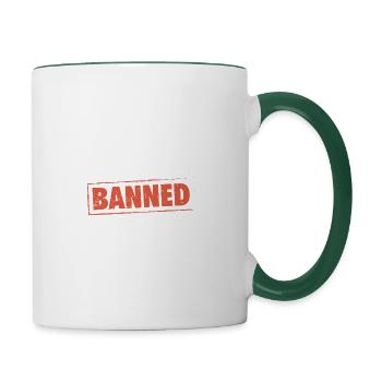 Banned Books Reader Advocacy Tee - Contrasting Mug - white/dark green - Right