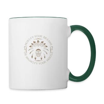 Hustle Hard Urban Motivation Tee - Contrasting Mug - white/dark green - Right