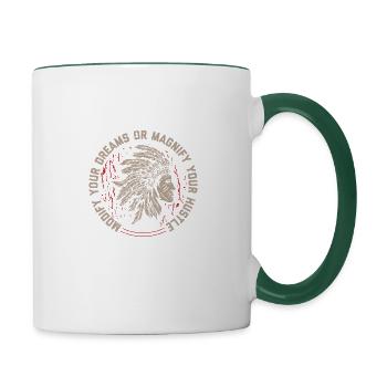 Hustle Hard Urban Motivation Tee - Contrasting Mug - white/dark green - Right