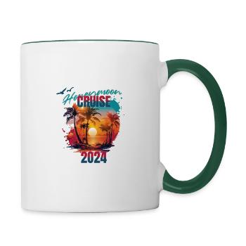 T-shirt « Croisière Lune de Miel Pour Couples 2024 » - Mug contrasté - blanc/vert foncé - Droite
