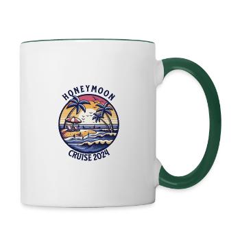 T-shirt « Croisière Lune de Miel Pour Couples 2024 » - Mug contrasté - blanc/vert foncé - Droite