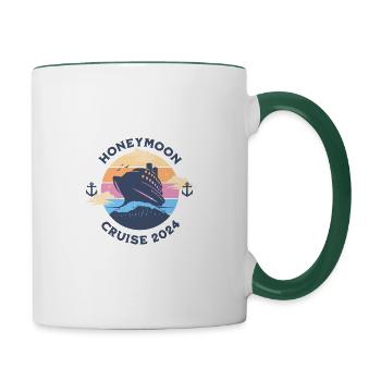 T-shirt « Croisière Lune de Miel Pour Couples 2024 » - Mug contrasté - blanc/vert foncé - Droite