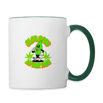 Légalisation du thé au cannabis 2024 - Mug contrasté - blanc/vert foncé - Droite