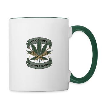 Légalisation du thé au cannabis 2024 - Mug contrasté - blanc/vert foncé - Droite