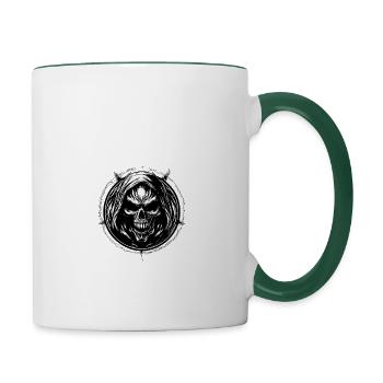 Heavy Metal Dad Fatherhood Anthem Tee - Contrasting Mug - white/dark green - Right