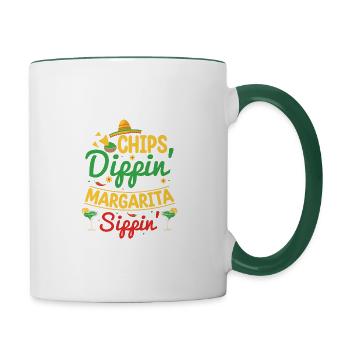 Cinco De Mayo Fiesta T-shirt - Mug contrasté - blanc/vert foncé - Droite