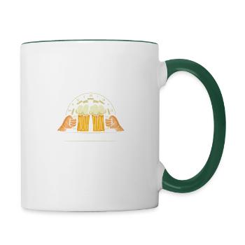 Darts und Bier Lustiges Dartshirt - Tasse zweifarbig - Weiß/Dunkelgrün - Rechts