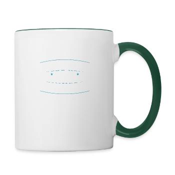 Retro 80er Polizei Humor Tee - Tasse zweifarbig - Weiß/Dunkelgrün - Rechts