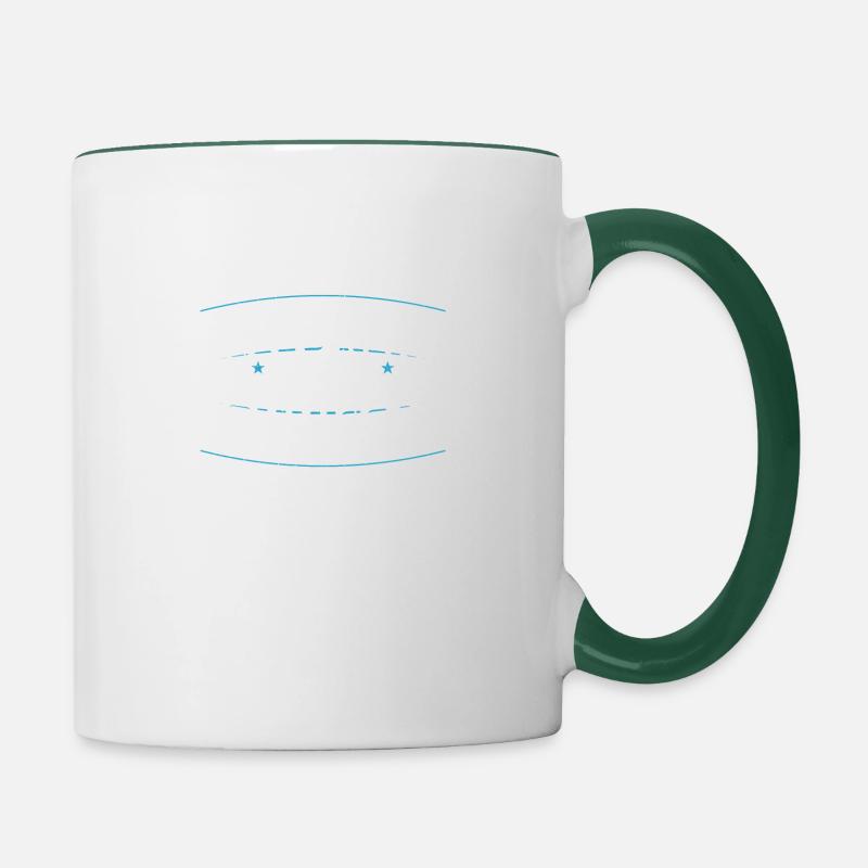 Retro 80er Polizei Humor Tee - Tasse zweifarbig - Weiß/Dunkelgrün